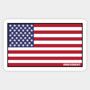 Irreverent Collection: USA Flag with smiley faces Sticker